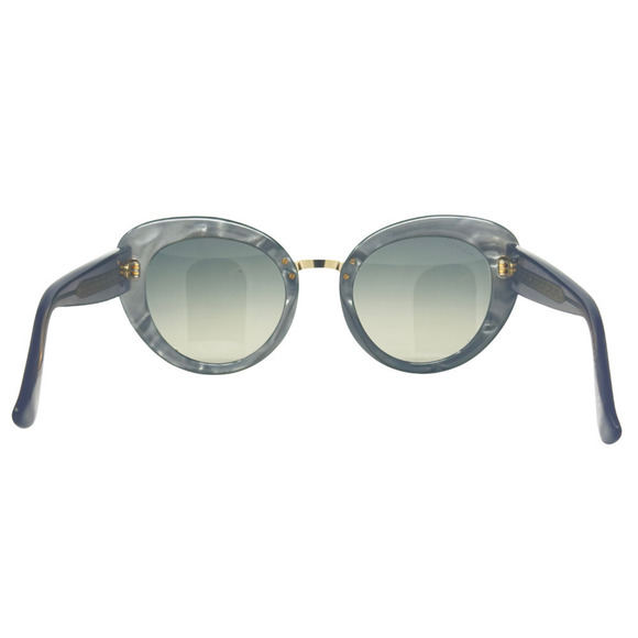 Gucci Sunglasses GG Logo Interlocking Gold Tone Gray Marble Oversize Cat-Eye - Picture 5 of 8